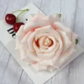 Artificial pink rose flower head for wedding decoration, elegant floral arrangement detail display. - Pink Champagne
