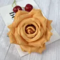 Artificial rose flower head fake silk roses for wedding party home decoration craft DIY 1pc - Yellow