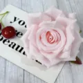 Artificial pink rose flower head for wedding decoration, DIY crafts and party florals. - Light Pink