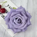 Artificial purple fabric rose flower head for wedding decoration and party scene display - Purple
