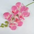 Detailed view of artificial pink Phalaenopsis orchid flower, realistic floral decor piece. - 7 Heads / Pink