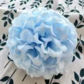 Light blue artificial fabric flower ball for wedding table decoration and craft DIY projects. - Light Blue