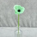 Mini artificial poppy flower PU fake plant for wedding home decor photography props - Green