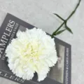 Seul œillet artificiel blanc pour la déco de la maison, photo de mariage et arrangement floral. - Blanc