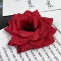 Flor de rosa roja artificial simulación boda fotografía decoración corona accesorio - Rojo