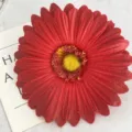 Artificial red chrysanthemum flower head for DIY garlands, wall decor, and home table centerpieces. - Bright Red