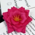 Hermosa cabeza de flor de rosa artificial fucsia para la decoracion de boda y fiesta - Rosa rojo
