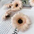 Detailed shot of artificial pink daisy flower heads, perfect for DIY wreaths and photo props. - Champagne