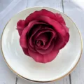 Dark red artificial rose flower head for home decor, wedding table, and DIY craft design. - Rose Red