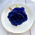 Artificial blue rose flower head for wedding decoration, DIY crafts and table centerpieces. - Dark Blue