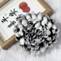 Artificial Chrysanthemum Flower Head Faux Silk Floral Decor for Hotel Window Wall Arrangement - Grayish White
