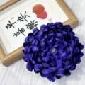Artificial blue chrysanthemum flower head fake silk floral decor for home hotel wall - Sapphire Blue