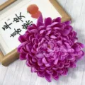 Purple artificial chrysanthemum flower head for hotel mall window decoration floral display - Lentil Purple