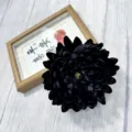 Black artificial chrysanthemum flower head for home hotel shop window floral decoration. - Black