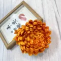 Orange artificial chrysanthemum flower head for home hotel showcase display decor. - Orange