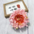 Artificial chrysanthemum flower head fake silk flower for home hotel party decoration 1pc - Pink with Green Edge