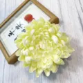 Artificial yellow chrysanthemum flower head for hotel mall window home floral decor ornament - Creamy White