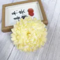 Artificial chrysanthemum flower head yellow silk flower for home hotel decor floral arrangement 1pc - Milky Yellow