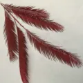 Artificial cycad leaf burgundy plant branch for Nordic home decor floral arrangement. - Dark Red