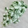 Artificial variegated monstera green plant vine for indoor home decor photography props - Monstera Leaf No. 1 White and Green