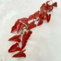 Artificial 1.2m taro leaf vine plant for wall decor home office interior greenery styling. - Red