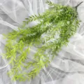 Artificial willow leaf vine green plastic hanging plant for wedding home wall decor. - Yellow-Green