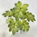 Artificial potted green plant for home indoor decor, realistic leaf design in white pot. - Yellow-Green