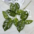 Artificial Monstera Leaf Branch Green Fake Plant Decor For Indoor Home Ornament Style - Green