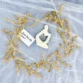 Vid de planta artificial dorada para arreglo floral de techo de boda y decoración. - Enredadera de espiga de arroz dorada