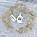 Vid artificial dorada flor de simulación para decoración de techo de boda fiesta - Enredadera de trébol de la suerte dorada