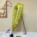 Décoration de feuille de palmier tropical artificiel grande branche de plante fausse maison hôtel - Jaune