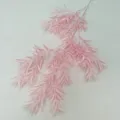 Artificial pink pine branch detail, frosted plastic foliage for wedding floral arrangement. - Pink