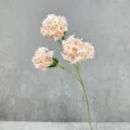 Artificial 4-head hydrangea flower stem in glass vase, perfect for home decor and weddings. - Light Pink