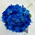 Blue artificial hydrangea flower single stem faux floral for wedding decoration and home decor. - Sapphire Blue