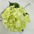 Large single artificial hydrangea flower silk floral arrangement for wedding home decor - Yellow-Green