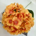 Artificial hydrangea flower single stem orange wedding home decor floral arrangement prop - Caramel color