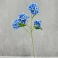 Künstlicher 4-Kopf Blaue Hortensie Blumenstrauß für Wohnkultur und künstliche Blumenarrangements. - Dunkelblau