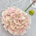 Artificial hydrangea single branch pink silk flower for wedding home party decoration - Pink