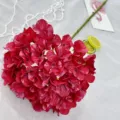 Artificial red hydrangea single stem flower for wedding decoration and home floral arrangement - Red