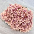 5-Head Artificial Pomegranate Hydrangea Bouquet for Home Decor Wedding Floral Arrangement - Dusty Pink