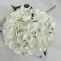 White artificial hydrangea single stem flower for wedding home decoration floral arrangement. - Cream