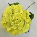 Yellow artificial hydrangea flower single stem silk floral for home wedding decor setup. - Bright yellow