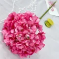 Artificial pink hydrangea single stem flower for wedding home party decoration and floral arrangements. - Rose Red