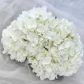 Artificial white hydrangea flower bouquet 5 heads fake floral arrangement wedding home decor - Cream