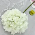 White artificial hydrangea single large flower head for wedding home decor variant - Cream