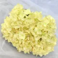 Artificial Hydrangea Flower Fake Silk Flowers Wedding Home Living Room Decor 5Head - Bright yellow