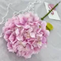 Artificial pink hydrangea flower head single stem for wedding decor and floral arrangement - Light Purple