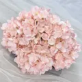 5-Head Pink Artificial Hydrangea Bouquet Flower for Wedding and Home Decor Arrangement - Light Pink