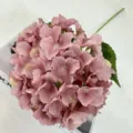 Pink artificial hydrangea flower stem for wedding home decor floral arrangement single - Deep Bean Paste