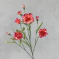 Artificial carnation flower bunch faux silk floral bouquet home wedding table decor - Fuchsia with Edges